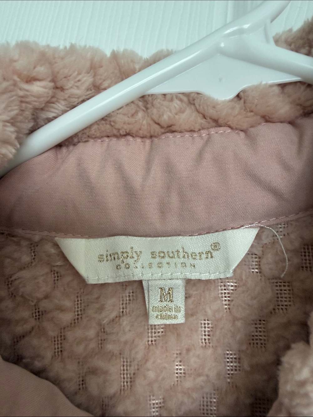 Simply Southern Dusty Pink Teddy Button-Front Jacket - Picture 2 of 4